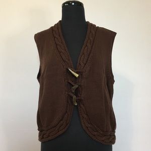 Y2K Crazy Horse Button Down Sweater Vest, XL